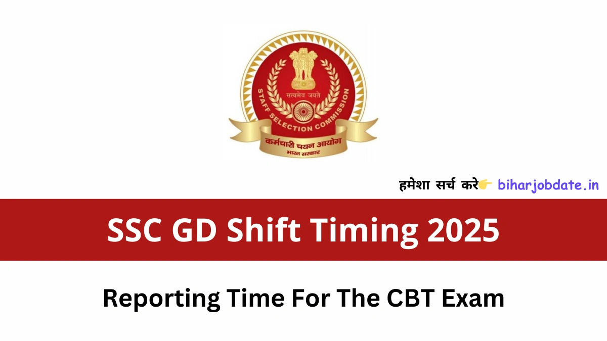 SSC GD Shift Timing 2025