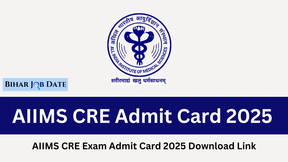 AIIMS CRE Exam Admit Card 2025 Download Link